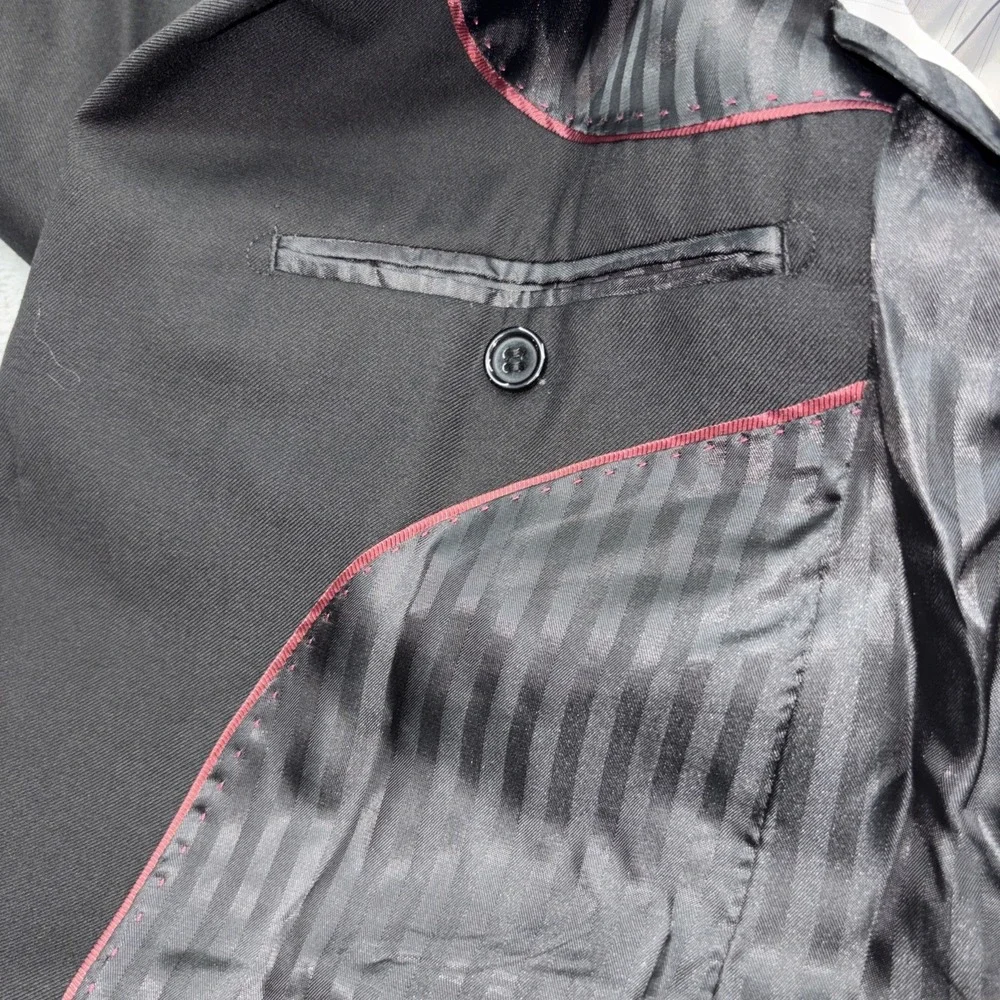 Demantie mens‎ black Modern Tailored Fit Suit jacket size 34R